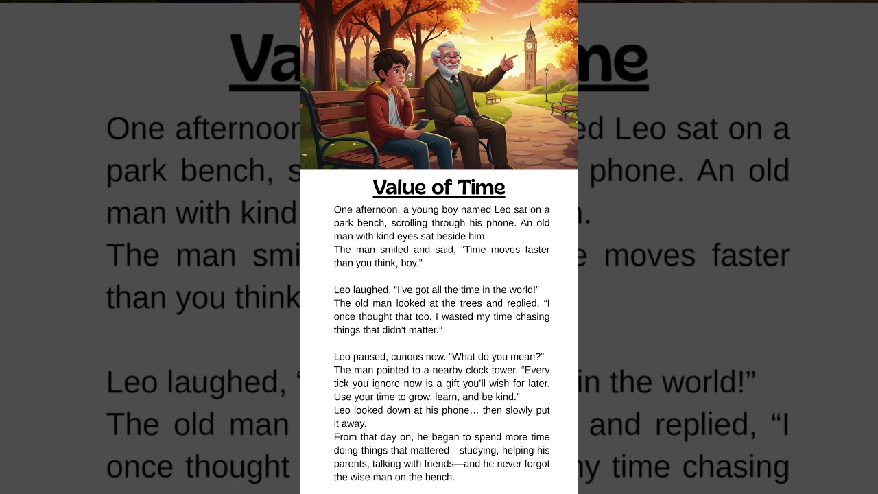 The Value of Time || Short English Moral Story ⏳