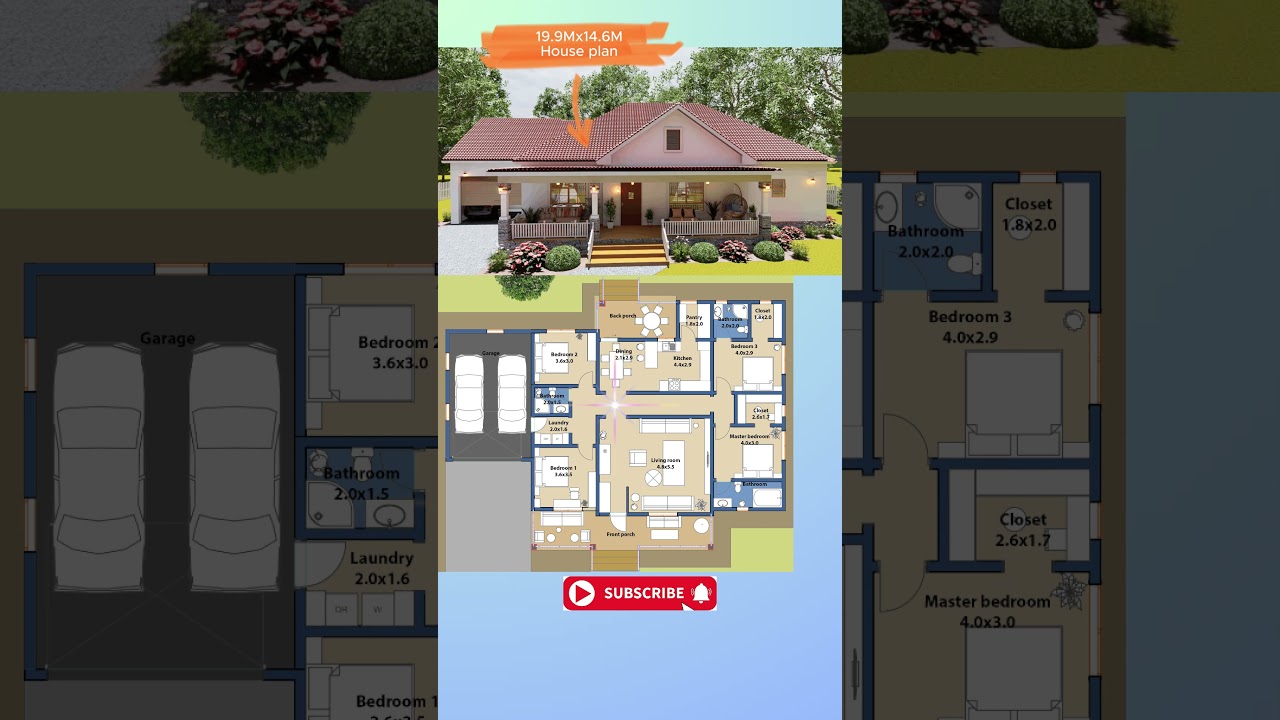 4-Bedroom House Plan with Garage 🚗
