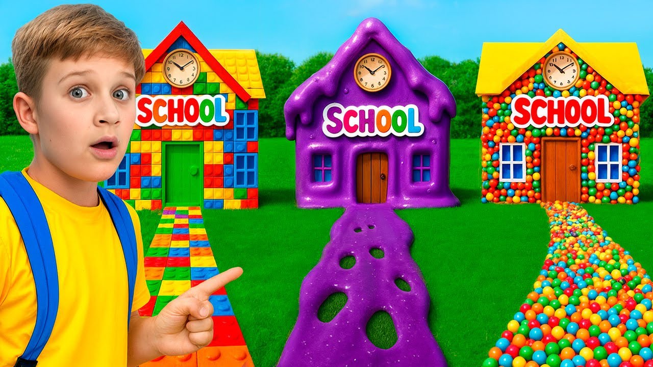 Back to School in 3 Hilarious Schools! Slime, LEGO, and Ball Fun 🤪