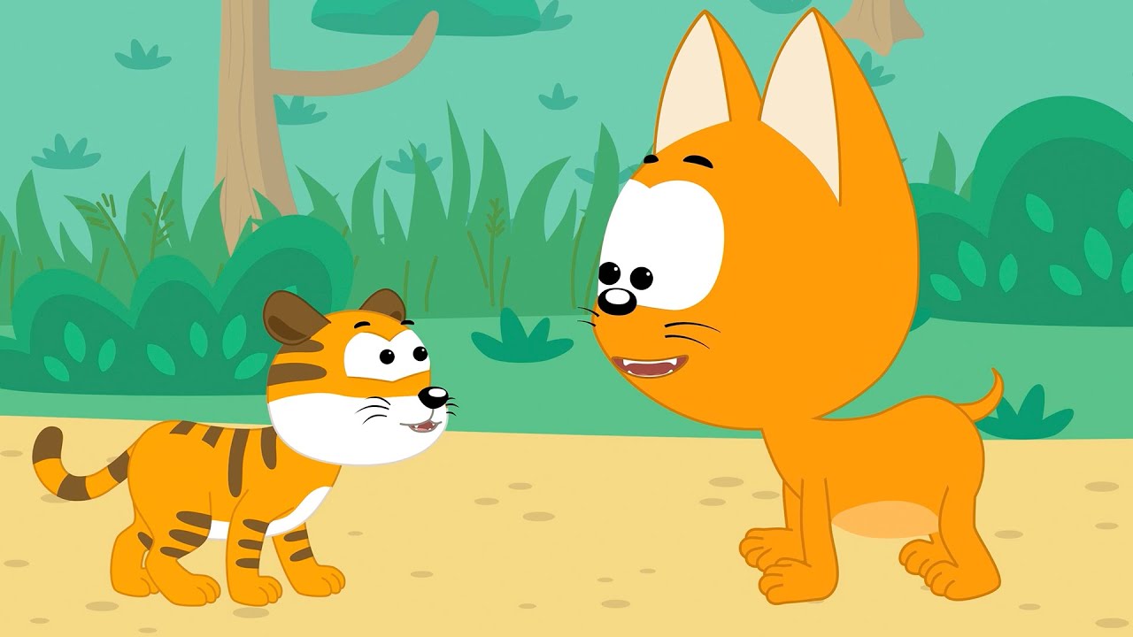 Котенок Котэ и Синий Трактор | Учимся рычать и звуки для малышей 🐱🚜