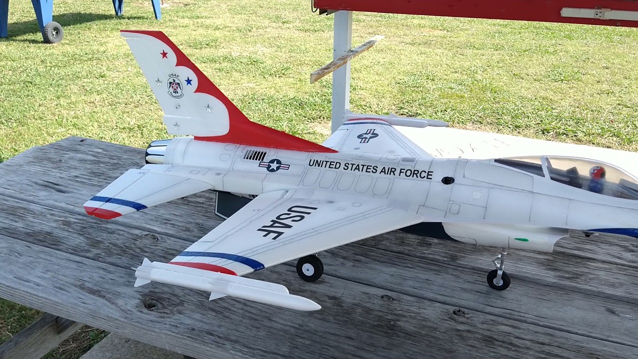 Powerful Used Eflite 70mm F-16 EDF on 6s with Afterburner 🚀