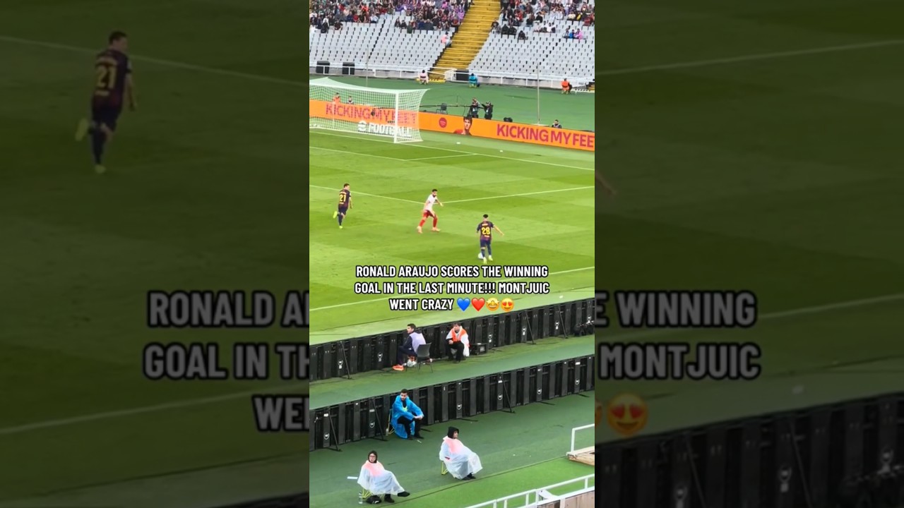 Ronal Araujo winning goal today Barcelona vs Girona #football #laliga