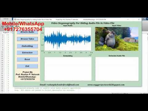 Video Steganography (Hiding Secret Audio In Cover Video) Using Matlab Project Code