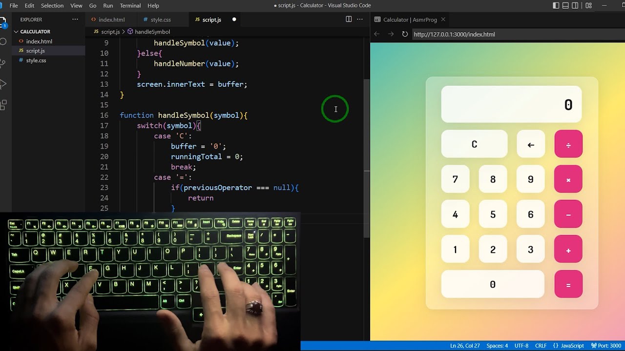 ASMR Coding: Glassmorphism Calculator with No Sound