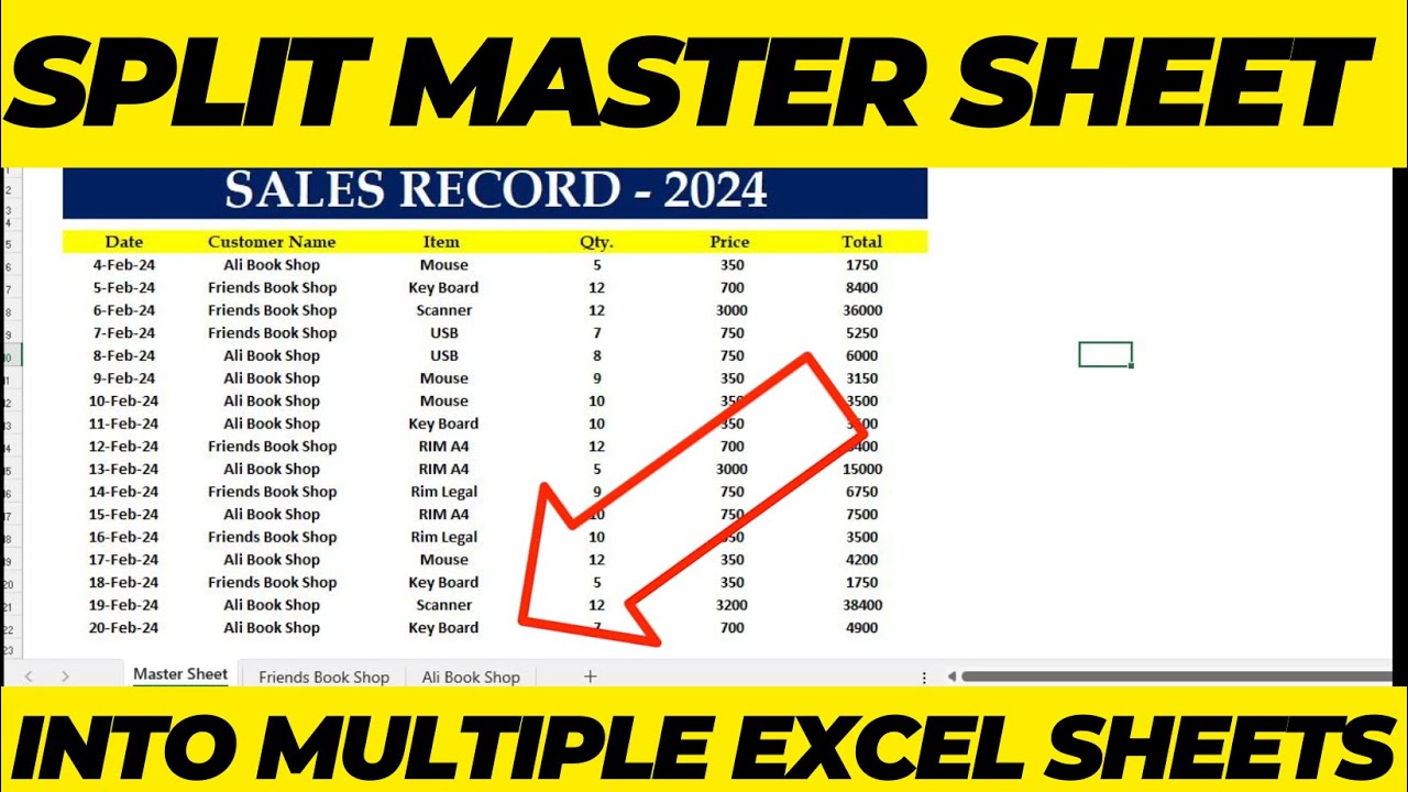 Split Master Sheet into Multiple sheets with out Macro and VBA in One Click | MS Excel