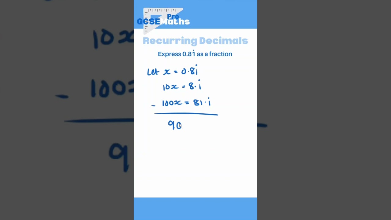 Convert Recurring Decimals to Fractions Easily | GCSE Maths Tutorial 🔢