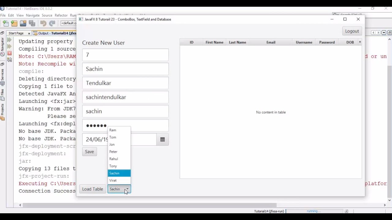 JavaFX 8 Tutorial: ComboBox, TextField & Database 📋