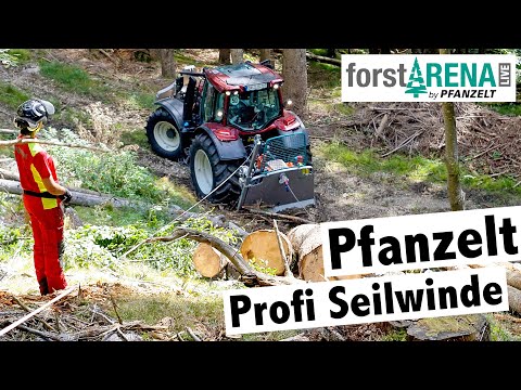 Pfanzelt Profi Getriebe Seilwinde P186 mit Hilfswinde und Polterschild | forstARENA Beratungswochen