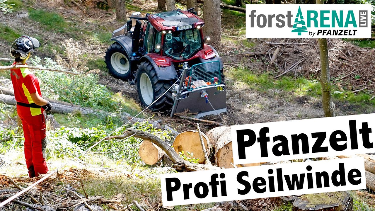 Pfanzelt Profi Getriebe Seilwinde P186 mit Hilfswinde & Polterschild – Fürstliche Leistung im Forst 🚜