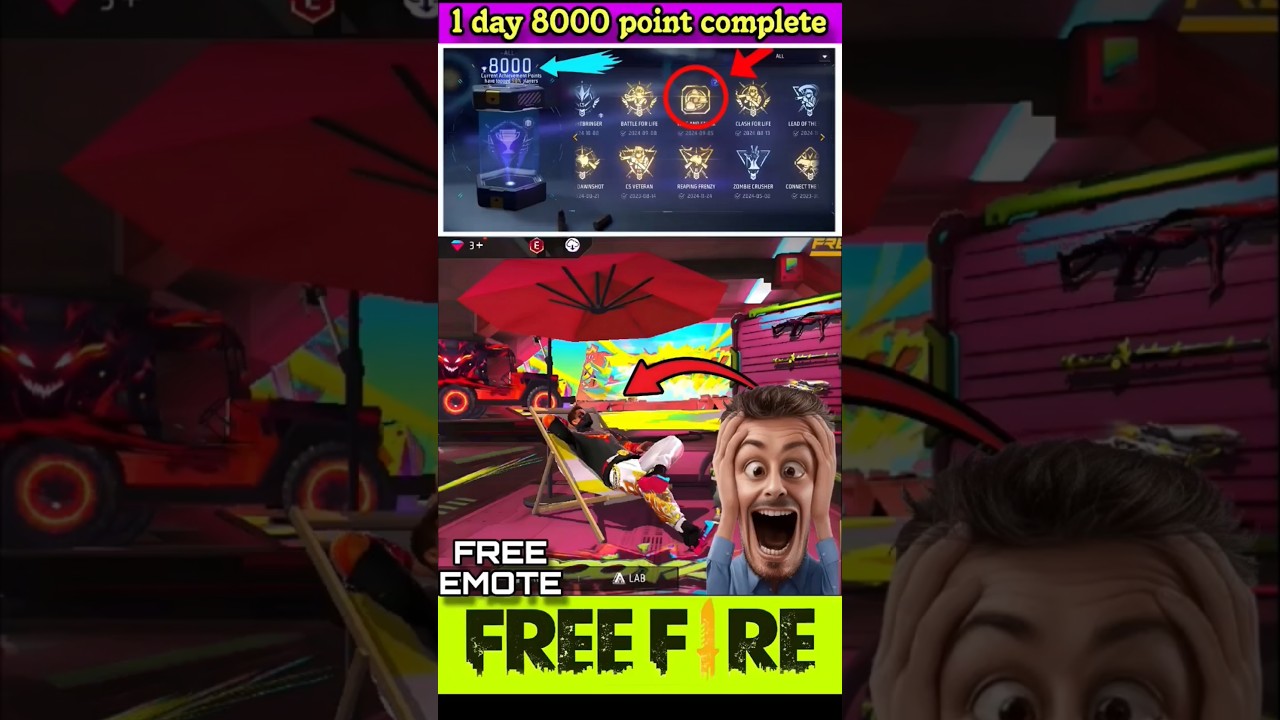 Free Fire Achievement: 8000 Points Mission Complete 🎯