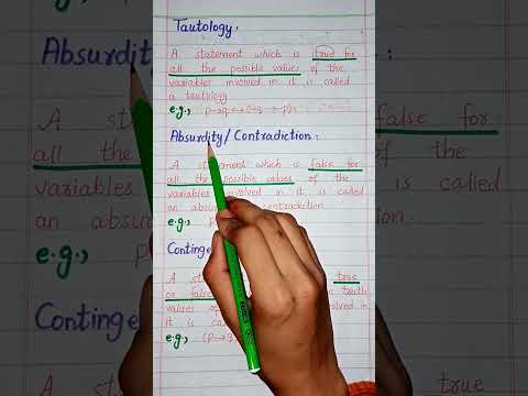 Tautology, Absurdity, Contingency | Maths Shorts