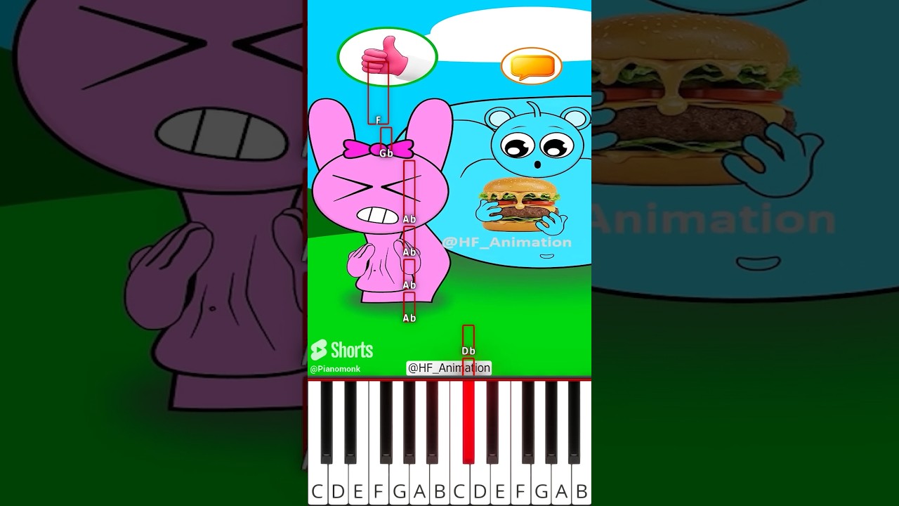 Inflated Sky Sprunki This is a 3 second song #sprunki (@HF_Animation) - Octave Piano Tutorial