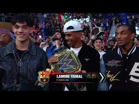 Lamine Yamal, Alejandro Balde & Héctor Fort are in the crowd in Barcelona: SmackDown, Mar. 14, 2025