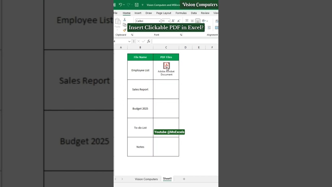 Insert Clickable PDF in Excel 🔥 Excel tips and tricks #Excel #exceltips #exceltricks #exceltutorials