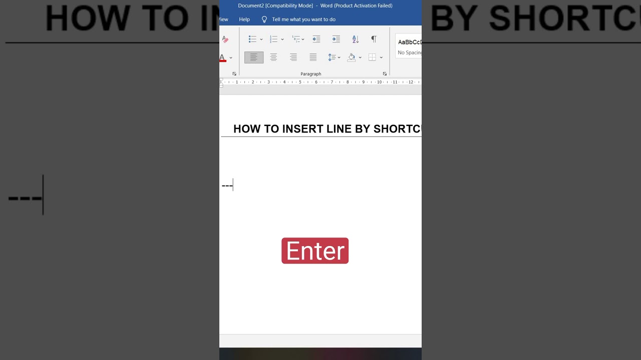 Insert Line in Word #Word #msword #eleganceacademy #shorts #shortsvideo #ytshort #line #insertline