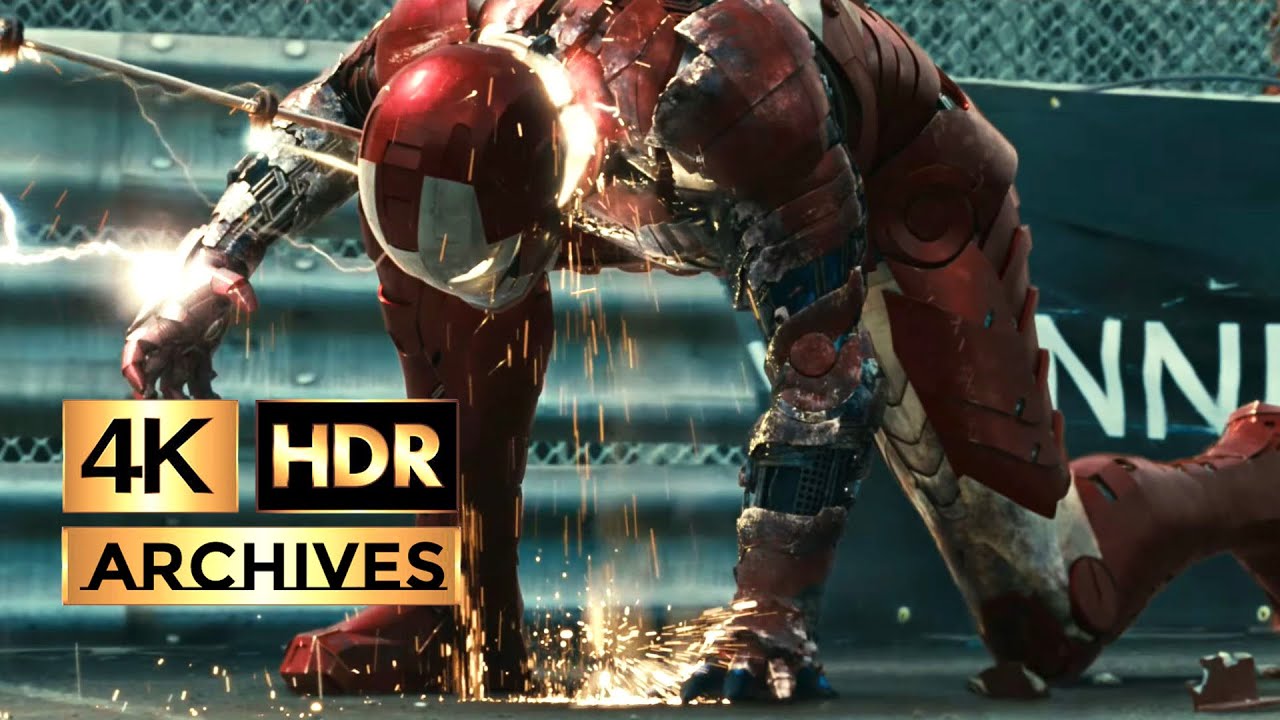 Iron Man 2 HDR 4K: Monaco Fight & Suit Up Scene
