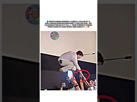 Harshvardhan Rane forcefully pulled by fan but stays calm #harshvardhanrane #bollywoodsongs #shorts