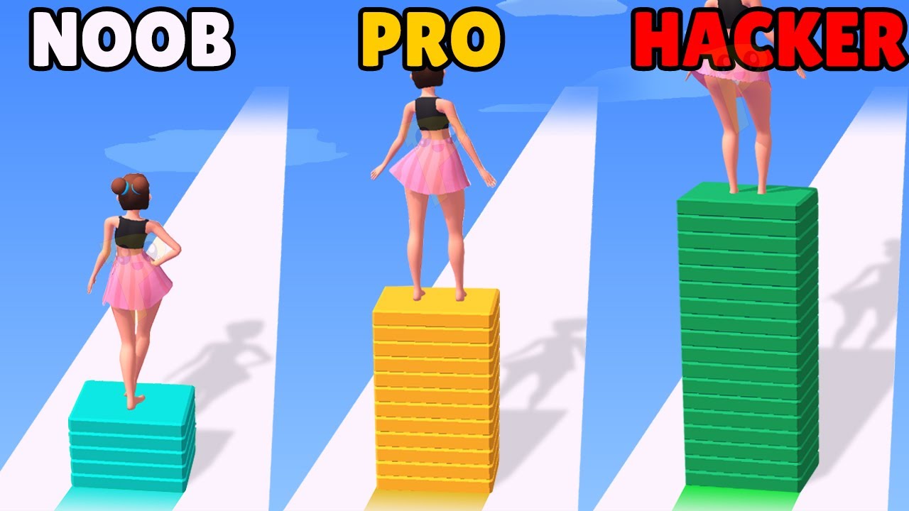 NOOB vs PRO vs HACKER in Strip Roll