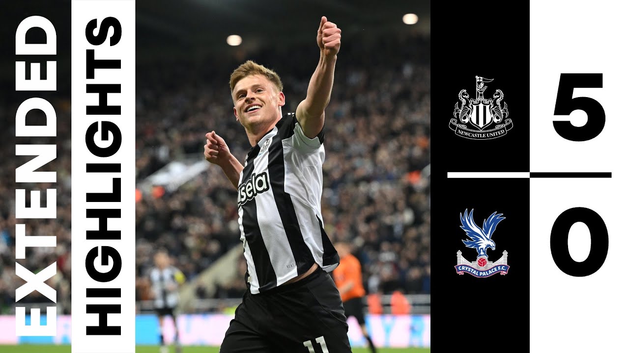 Newcastle Thrashes Crystal Palace 5-0 ⚽