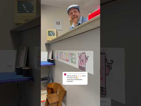 Making a banner for our music school with a Commodore SX-64 The Print Shop & dot matrix printer #80s