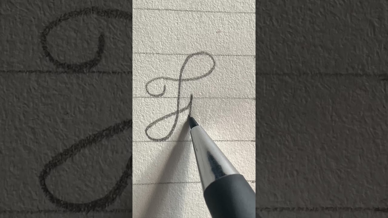 Letra 'F' en cursiva ✍️ #caligrafía