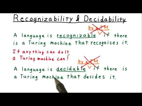 Recognizability and Decidability - Georgia Tech - Computability, Complexity, Theory: Computability
