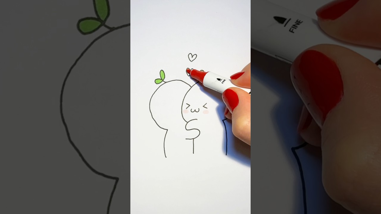 Step-by-Step Guide to Drawing a Cute Couple for Kids ❤️