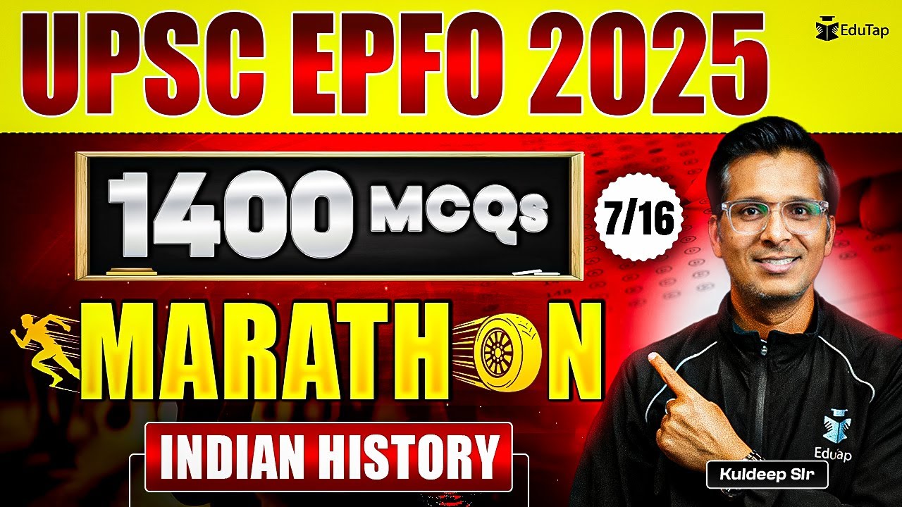UPSC EPFO Indian History Marathon 2025 📚 | Key MCQs & Answers