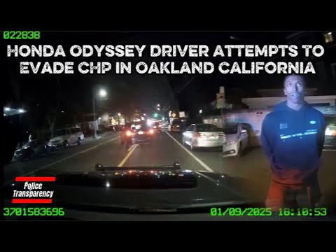 Honda Odyssey Driver Attempts To Evade CHP In Oakland California