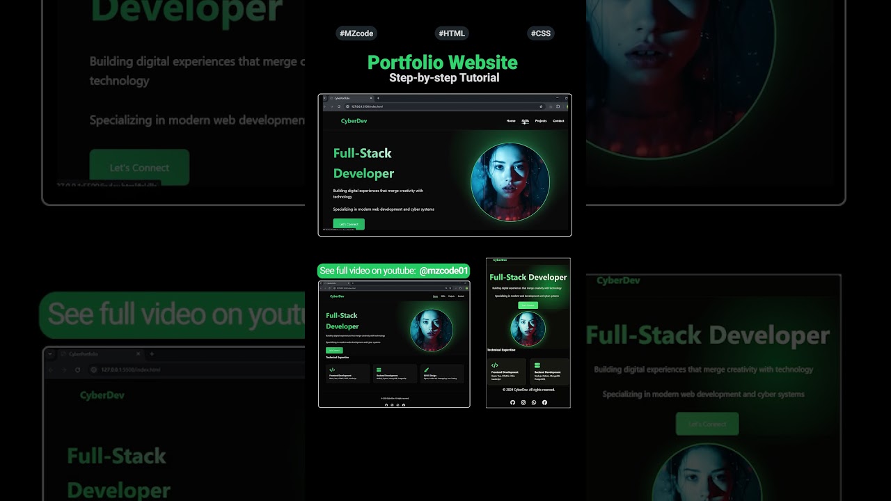 Create a Stunning Responsive Portfolio Website with HTML, CSS & JS π