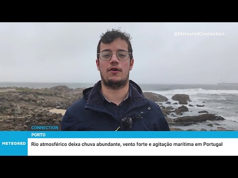 Rio atmosférico deixa chuva abundante, vento forte e agitação marítima em Portugal