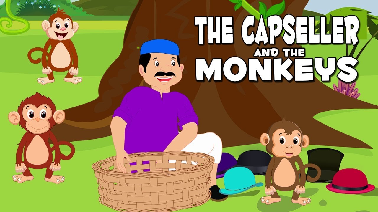 The Cap Seller & Monkeys: Kids' English Story 🐒
