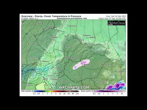 Holnapi időjárás, délutáni helyzetkép. 2020.12.27.