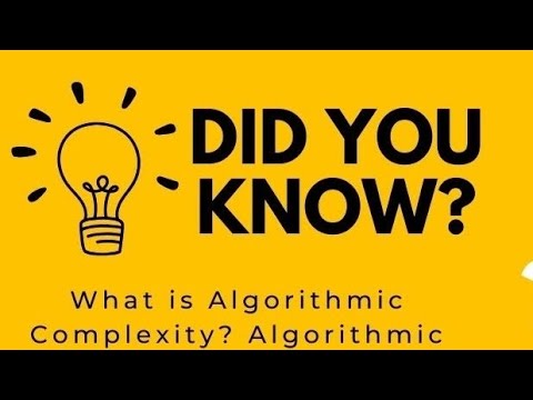 What is Algorithm Complexity theory ? let's watch this video for a complete explanation.