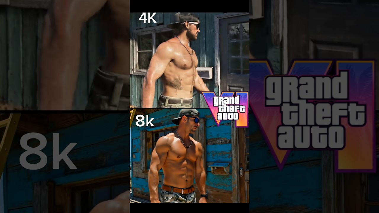 GTA 6 4K VS 8K | GTA 6 GAMEPlay footage | #gta6 #gtaonline #gta5 #gta6trailer2 #gta6gameplay #gtavi