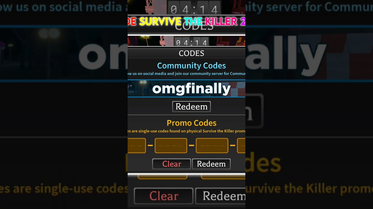 Survive The Killer 2022 Codes in Roblox 🔪