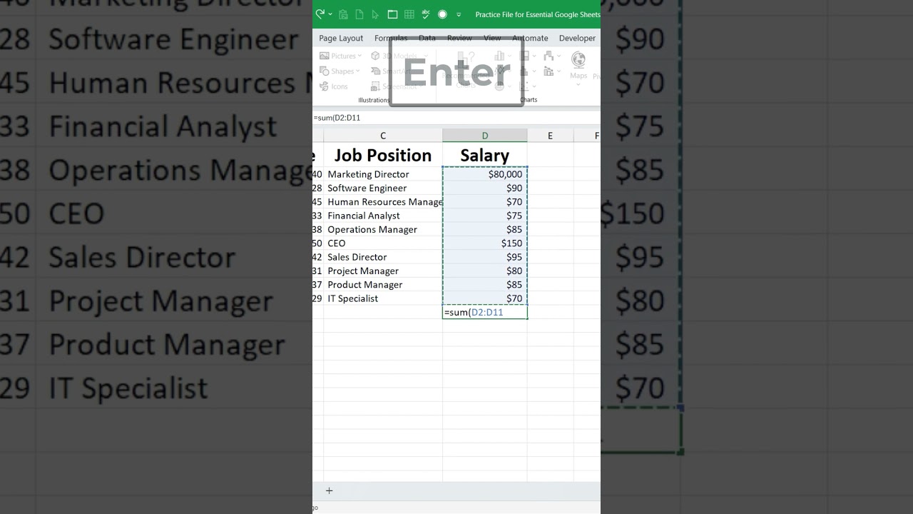 Excel SUM Function: Quick Total Calculation 📊