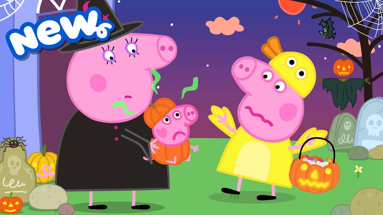Peppa Pig Halloween Costume Disaster! Evie Nappy Emergency & Trick-or-Treat Chaos 🎃