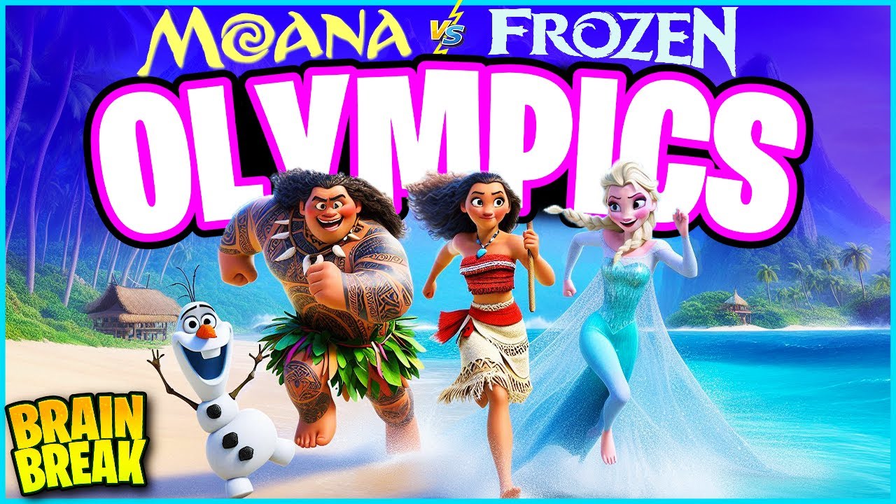 Moana vs. Frozen Olympics 🏅 Brain Break for Kids