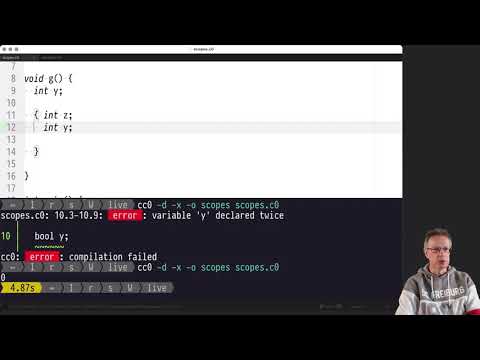 Informatik 2 — Chapter #01 — Video #005 — Variablen (Deklaration, Scope), Initialisierung, Zuweisung