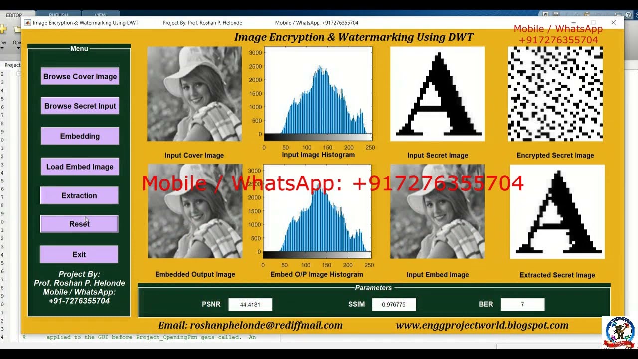 Image Encryption and Watermarking Using DWT with Source Code in MATLAB