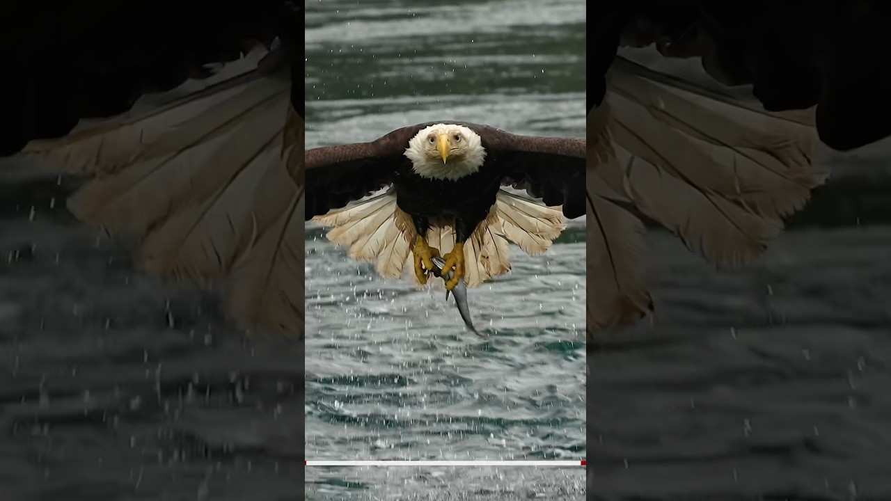 Stunning Close-Up of a Bald Eagle Snatching Fish from a Whirlpool π¦