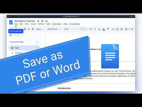 How to save a Google Doc as PDF or Word