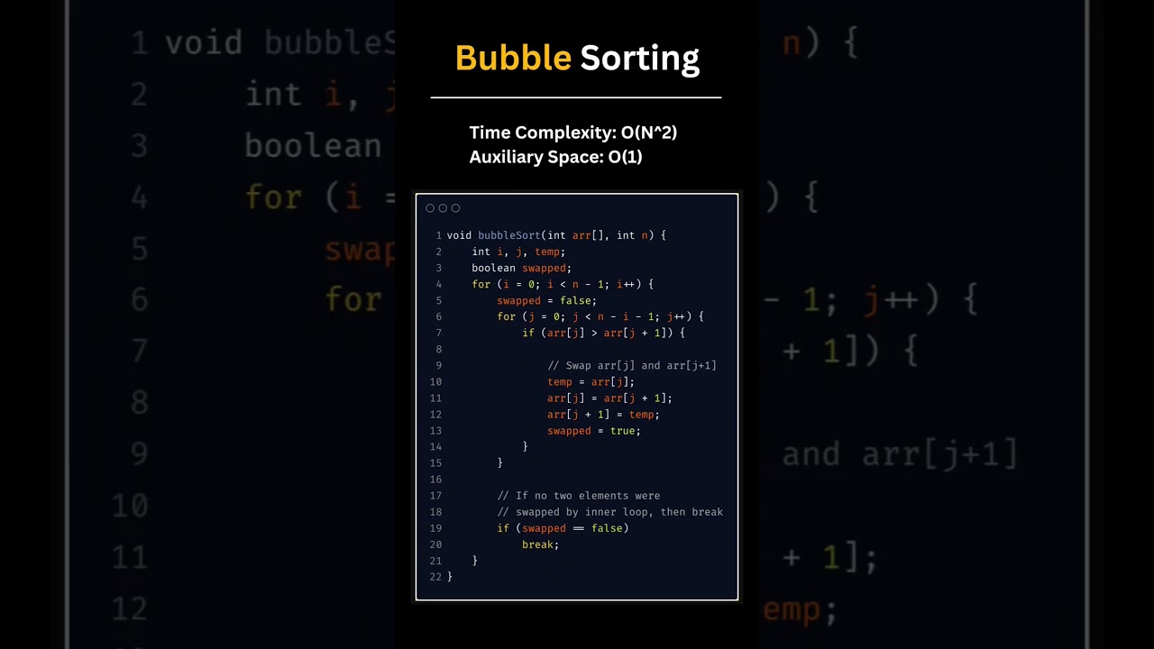 bubble sort in Java #programming