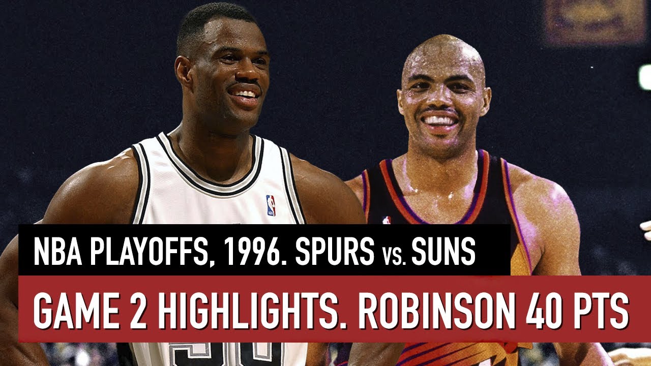 Relive the 1996 Playoff Classic: Spurs vs Suns Game 2 Highlights with Robinson’s 40 Points 🏀