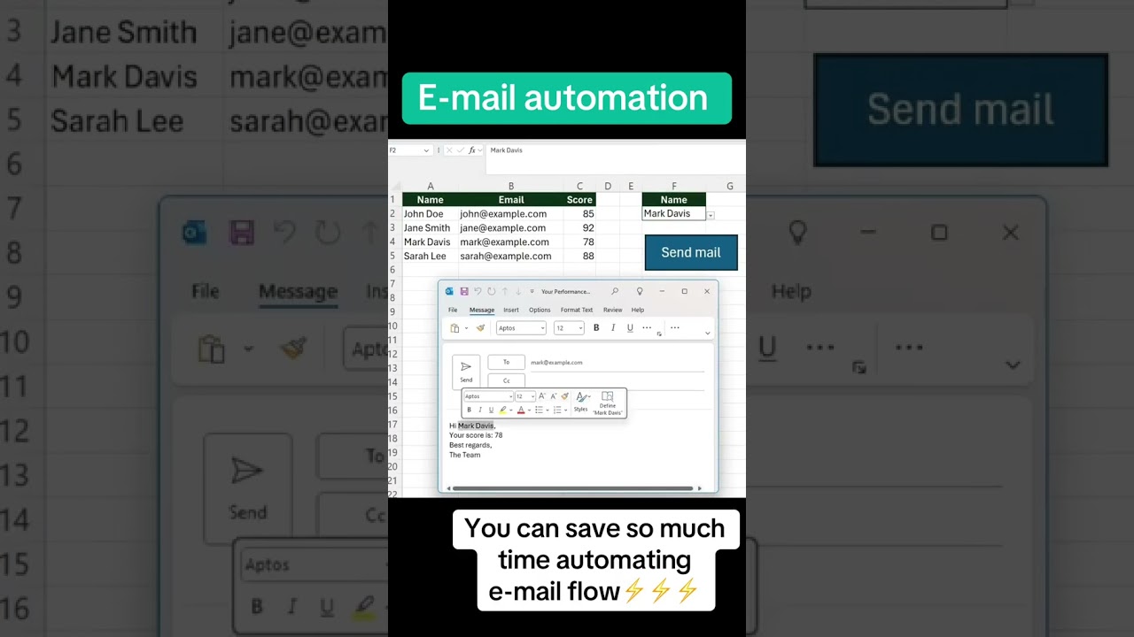 One-Click Email Automation in Excel with VBA ๐