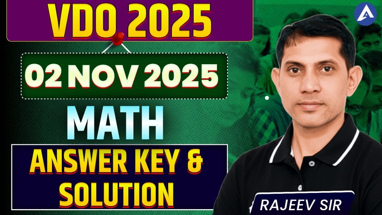 VDO 2 Nov 2025 Math Answer Key & Solutions | Rajeev Sir's Expert Guidance 📚