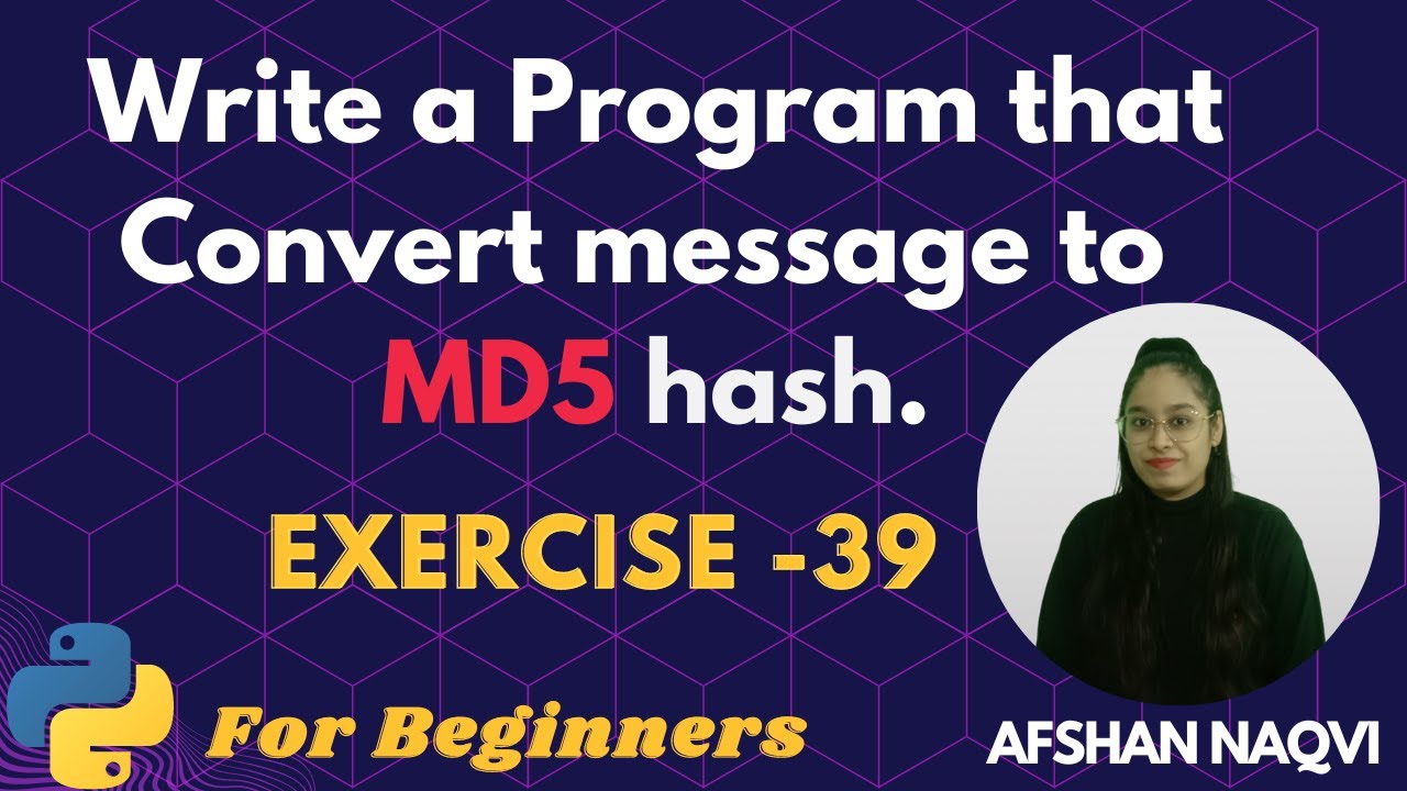 Python Program to Convert Message to MD5 Hash