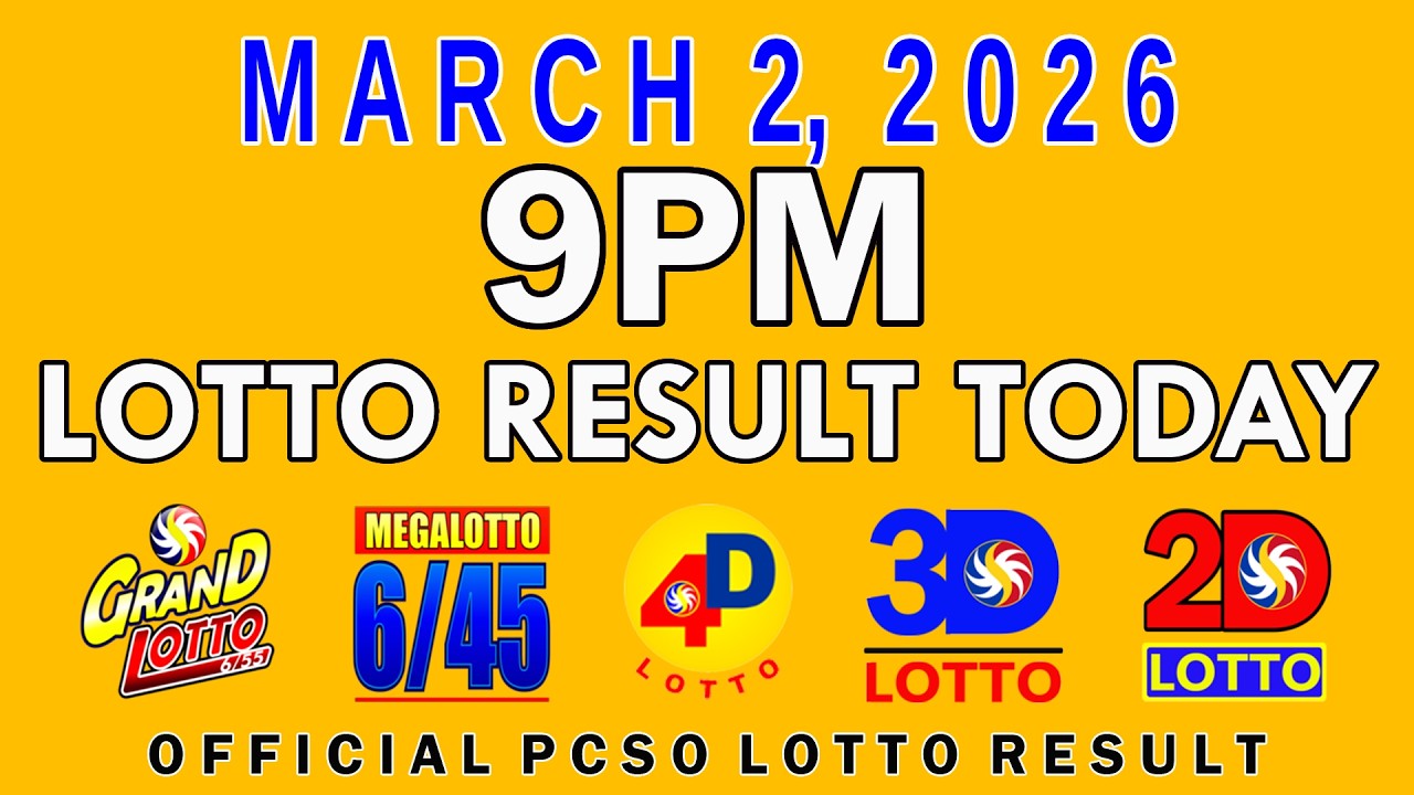 PCSO Lotto 9PM Result - March 2, 2026